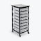 Luxor Mobile Bin Storage Unit - Single Row with Small Clear Bins MBS-SR-8S-CL - alternate 1